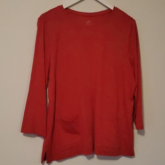J Jill pima two pocket tee red L - Picture 1 of 5